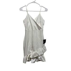 NWT Lulus White Dress  Tank Ruffle Small